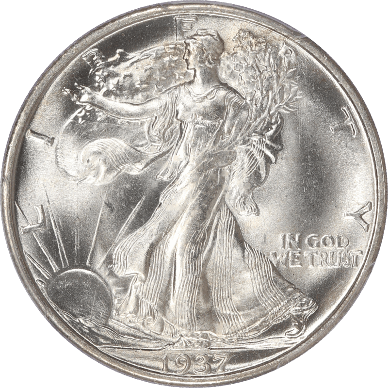 1937-S Walking Liberty Half Dollar 50c, PCGS MS 65 CAC - Nice Original Coin