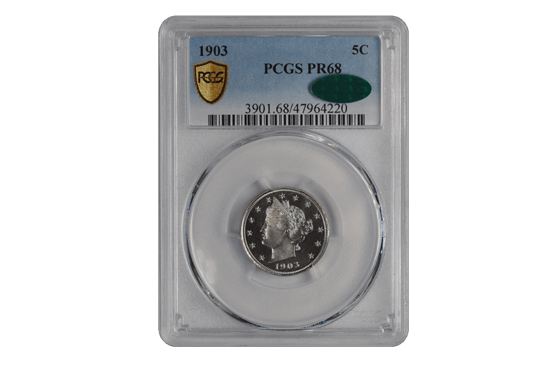 1903 5C Liberty Nickel PCGS  (CAC) #3680-5 PR68