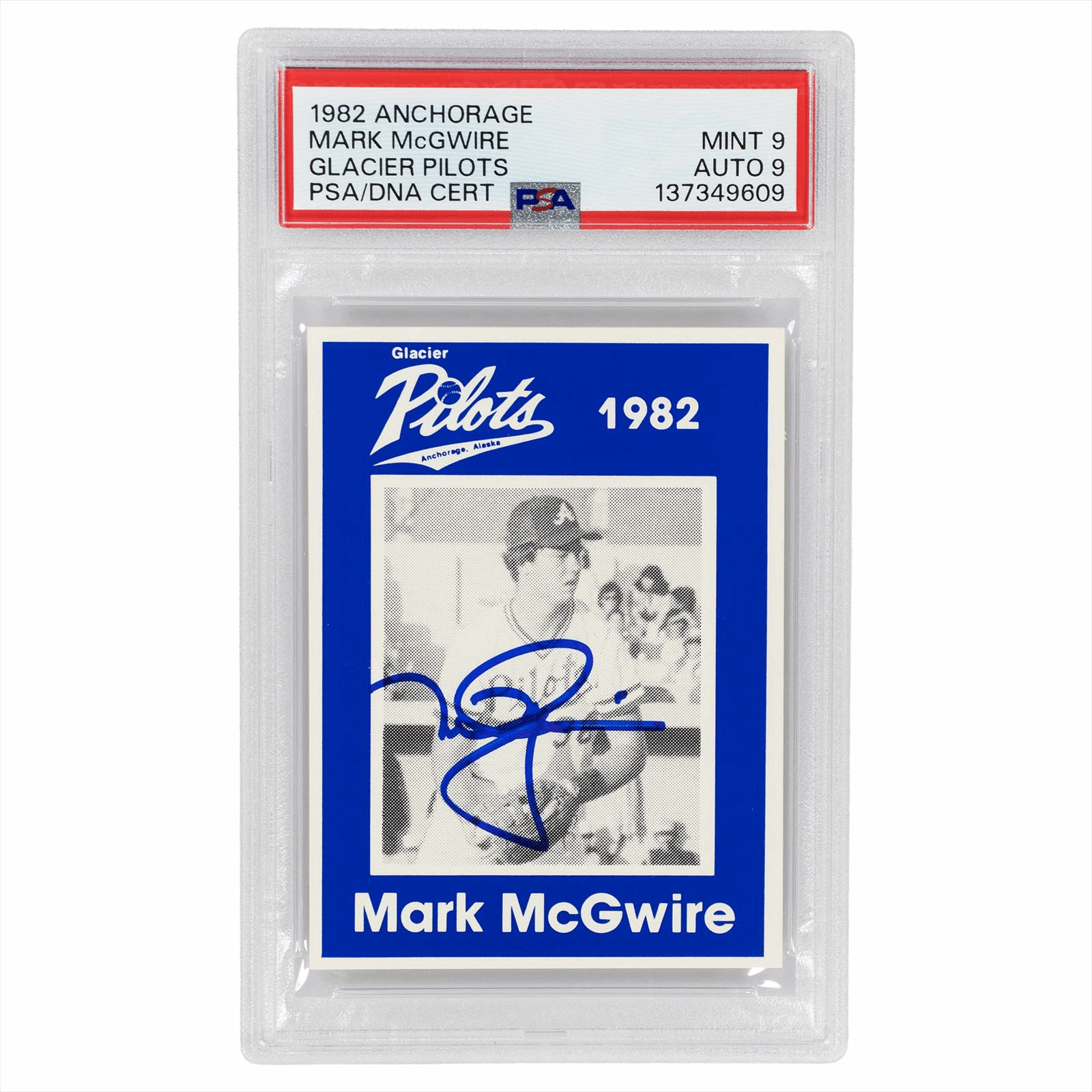 1982 Anchorage Mark McGwire Glacier Pilots PSA MINT 9 AUTO 9 Cert #137349609
