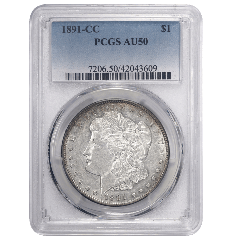 1891-CC Morgan Silver Dollar PCGS AU 50 