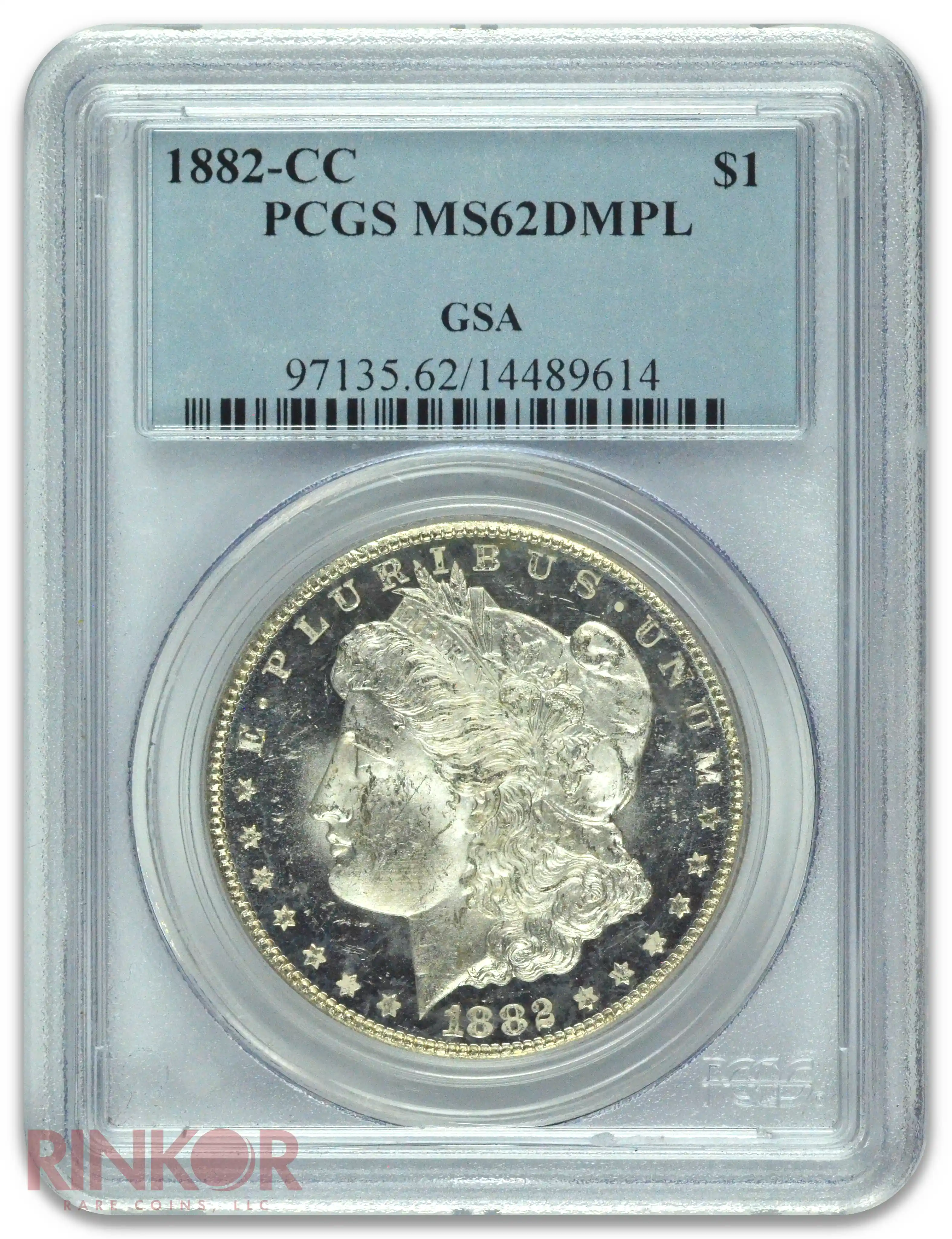 1882-CC $1 Morgan Dollar PCGS MS 62 DMPL