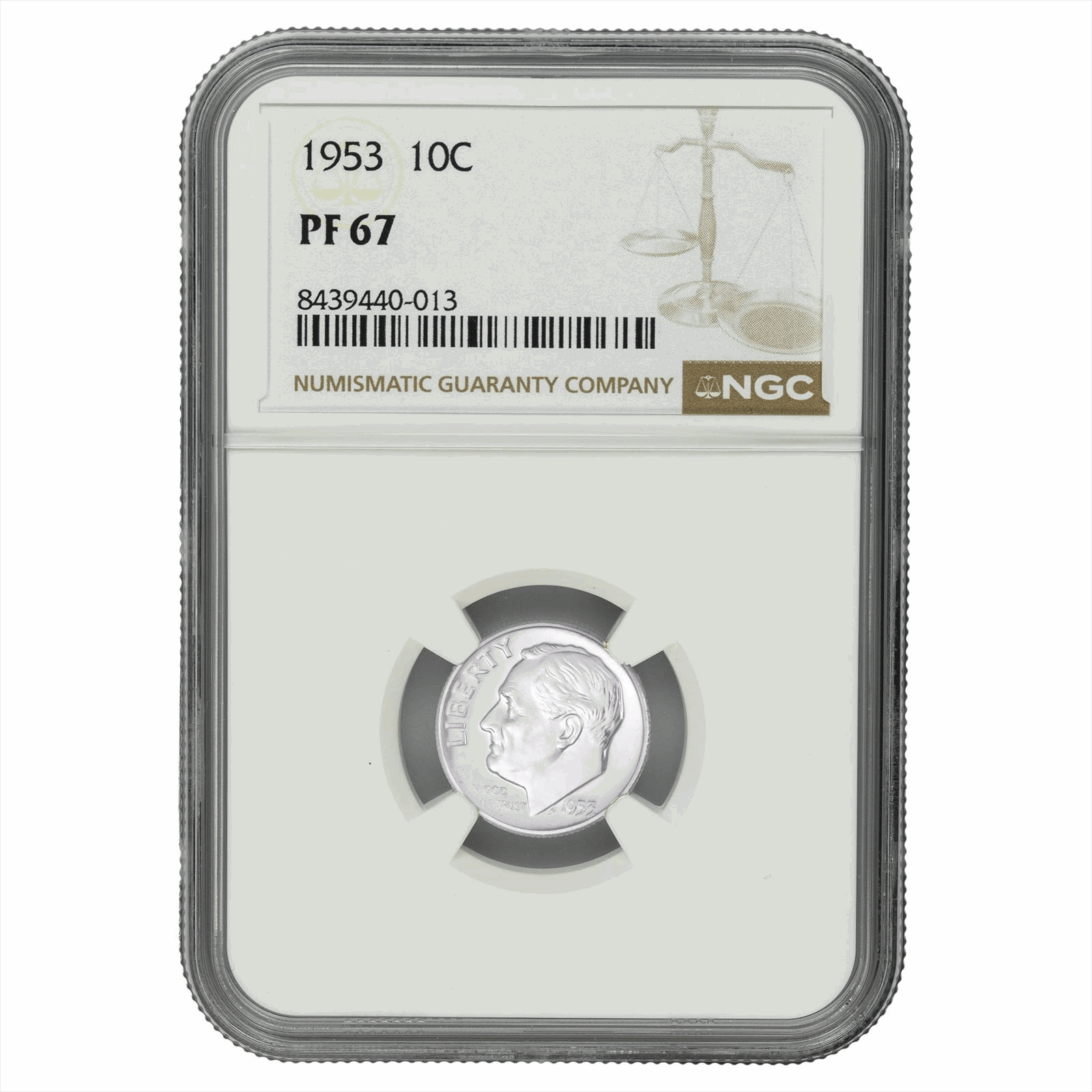 1953 Roosevelt Dime 10C NGC PF 67