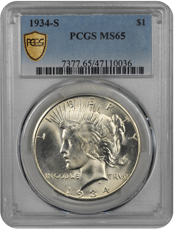 1934-S Peace PCGS MS 65