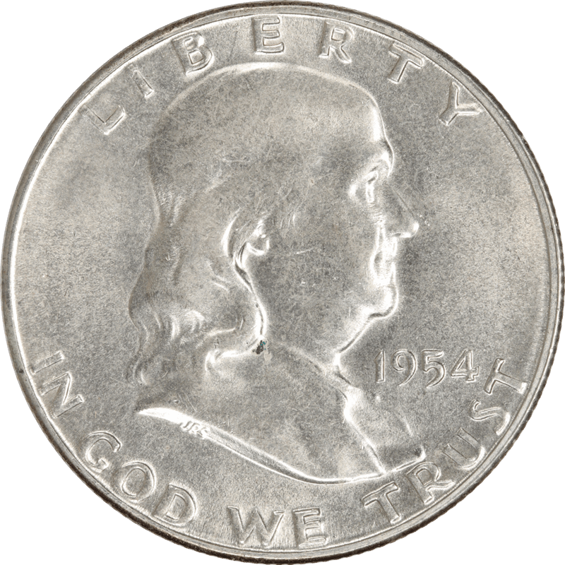 1954-S Franklin Half Dollar 50c Uncirculated - Nice Original Coin 