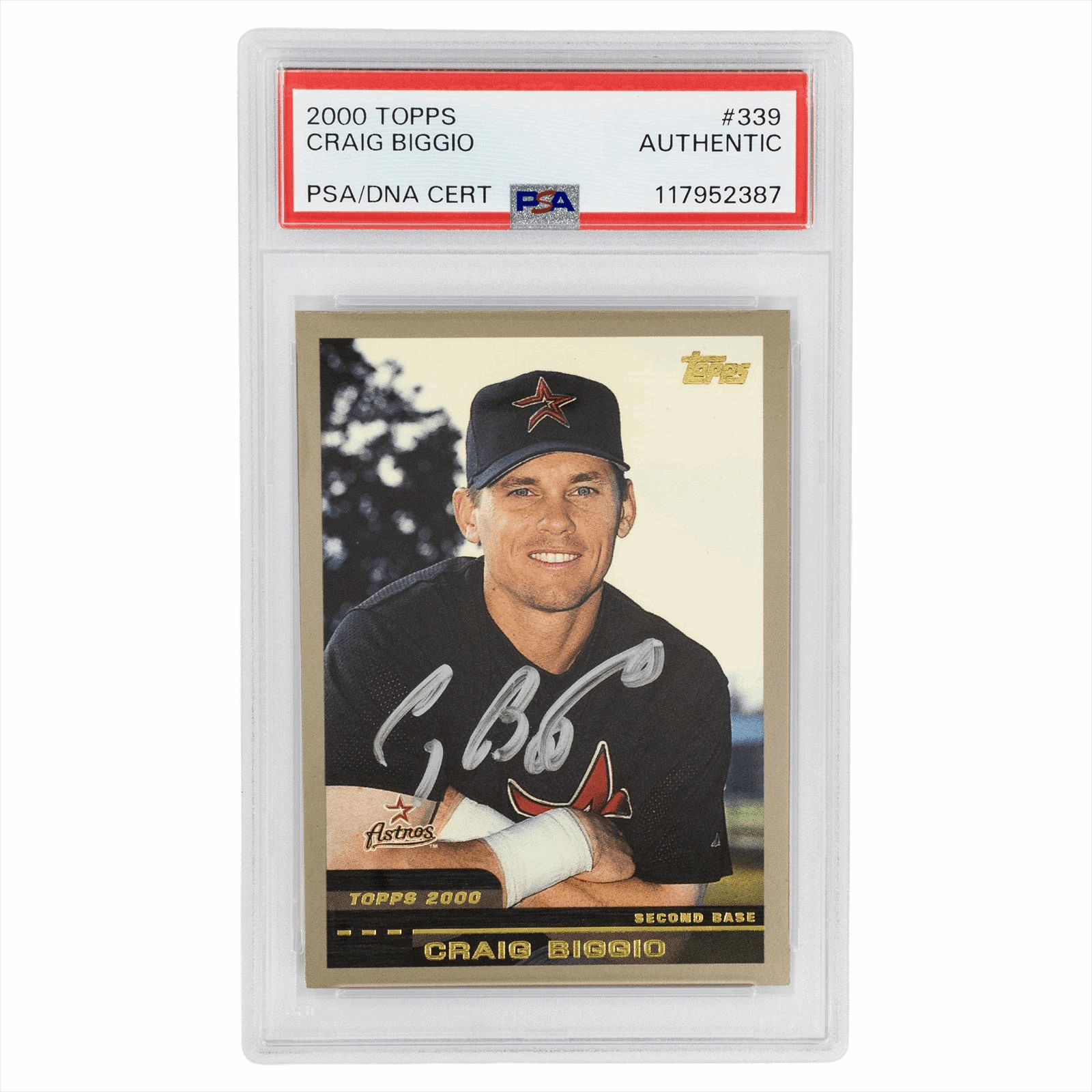 2000 Topps Craig Biggio #339 PSA AUTHENTIC Cert #117952387