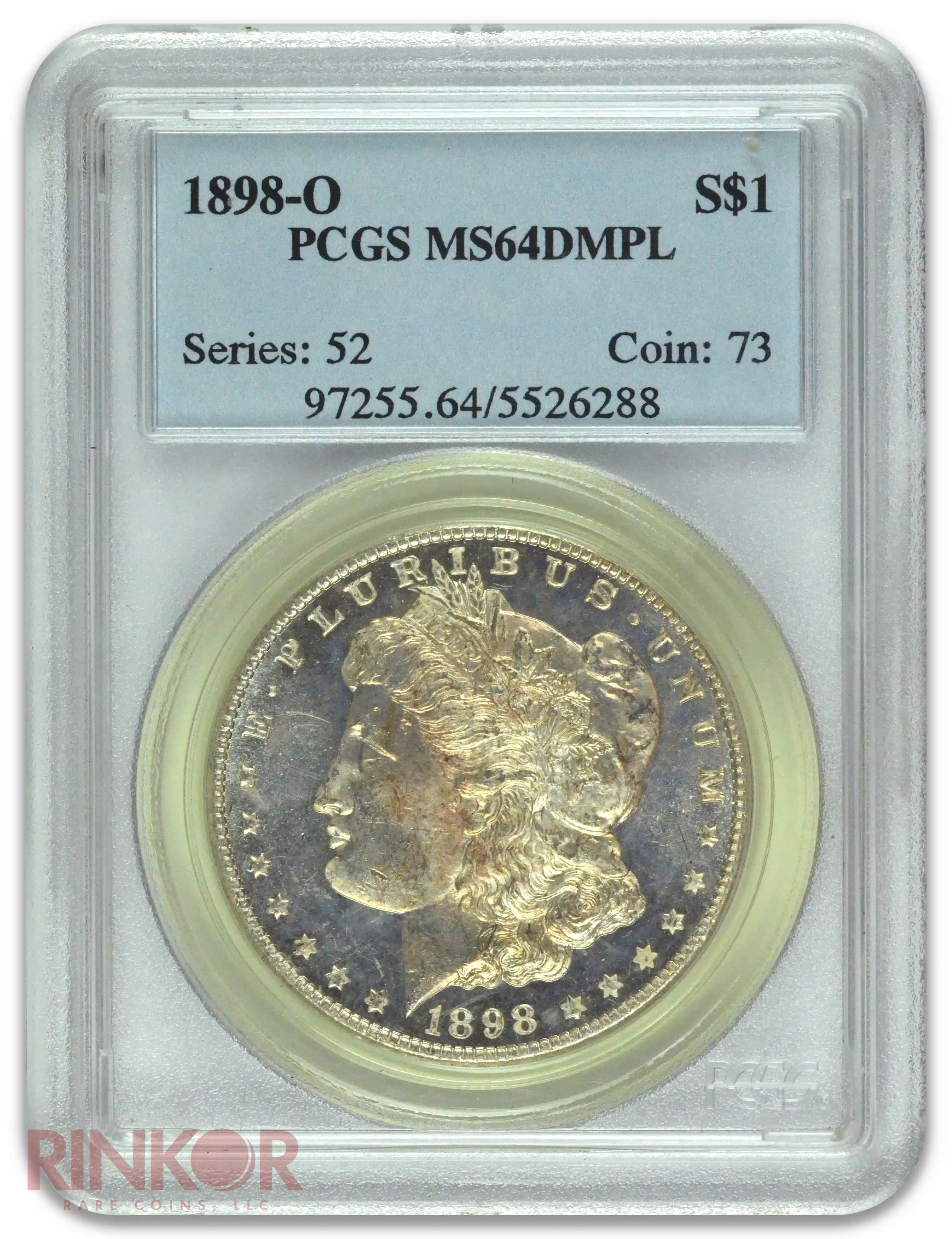 1898-O $1 Morgan Dollar PCGS MS 64 DMPL
