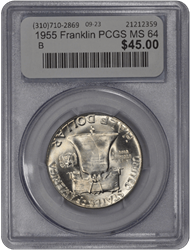 1955 Franklin PCGS MS 64