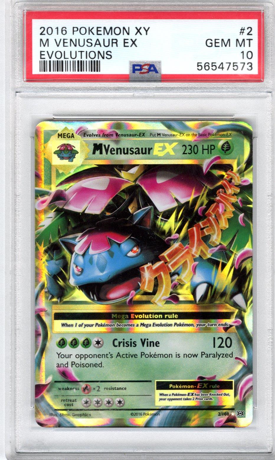 2016 Pokemon XY Venusaur EX Evolutions PSA Gem Mint 10