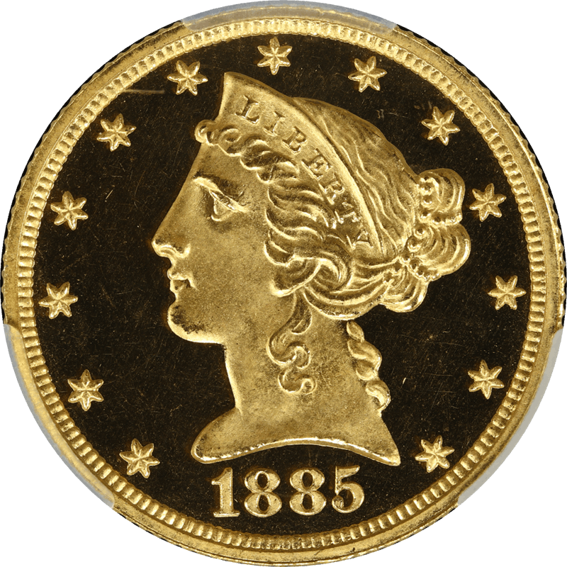 1885 Liberty Head Gold $5, CAC PR 66+ DCAM 