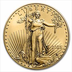 2025 $5 1/10oz. American Gold Eagle, BU 