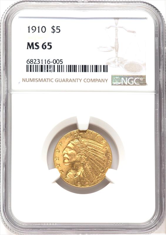 $5 Indian Gold Half Eagle MS65 (Date Varies) 