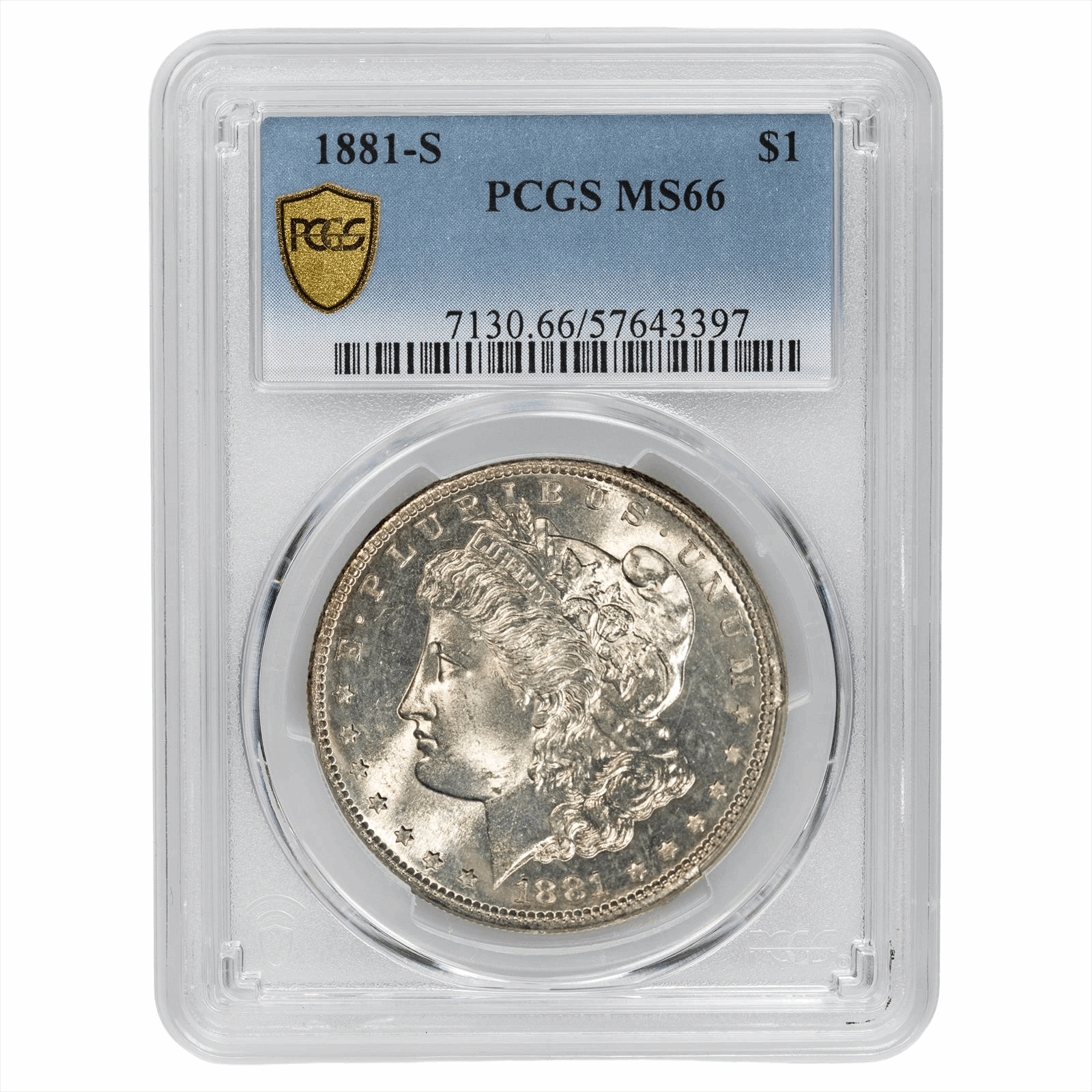1881-S Morgan Silver Dollar $1 PCGS MS 66