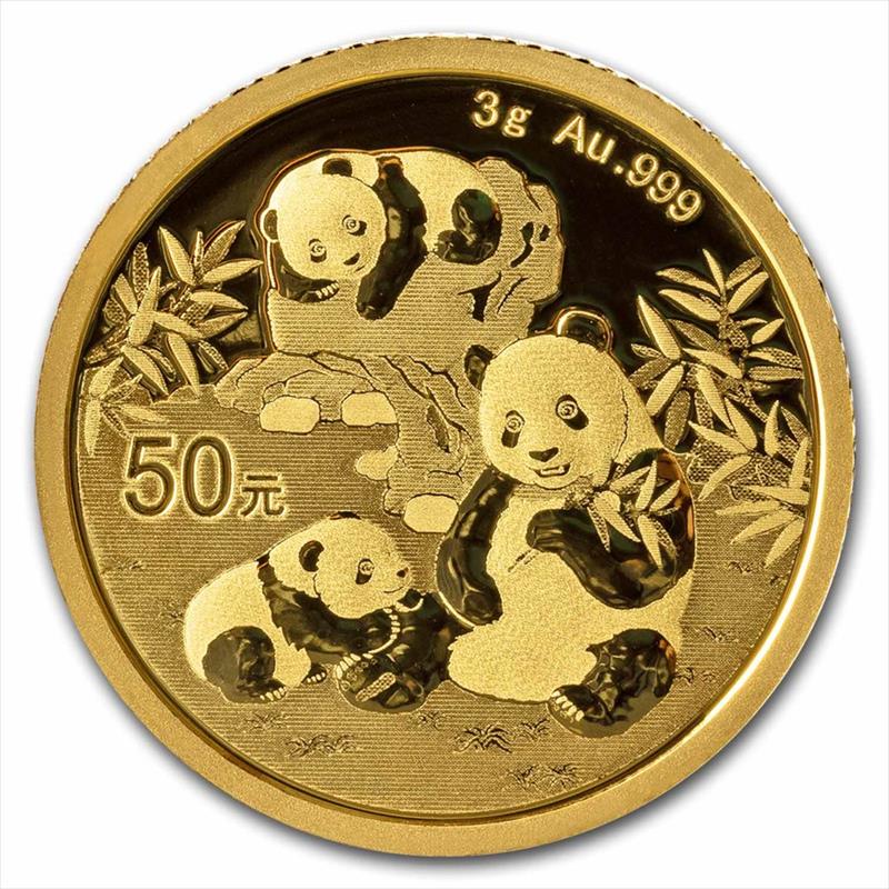 2025 50 Yaun 3 Gram Chinese Gold Panda, BU 