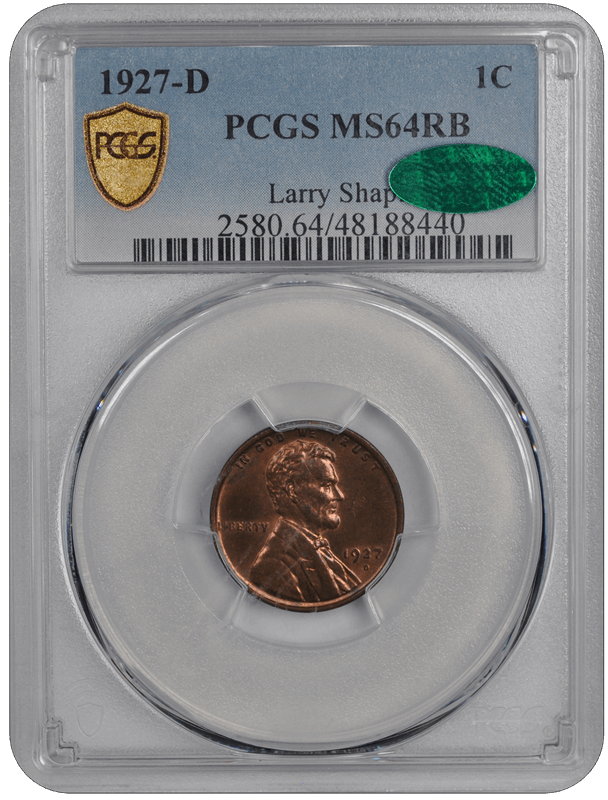 1927-D Lincoln PCGS CAC RB 64 