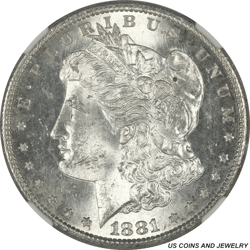 1881-S Morgan Silver Dollar NGC MS 64 Frosty White Coin