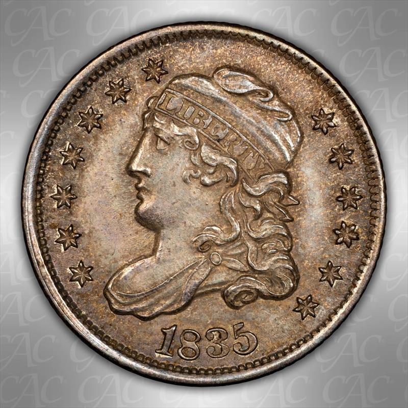1835 Large Date H10c Large 5C CACG MS 64