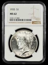 1935 $1 NGC MS 62