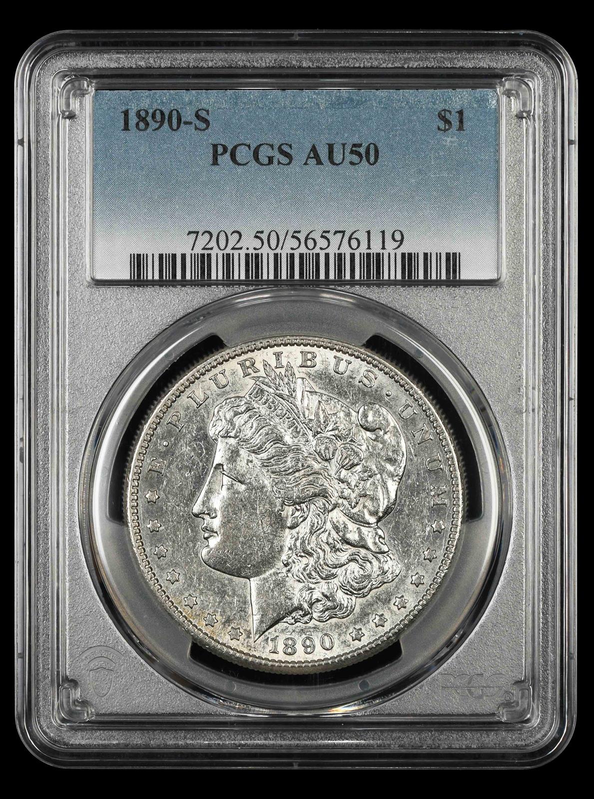 1890 S $1 PCGS  AU50