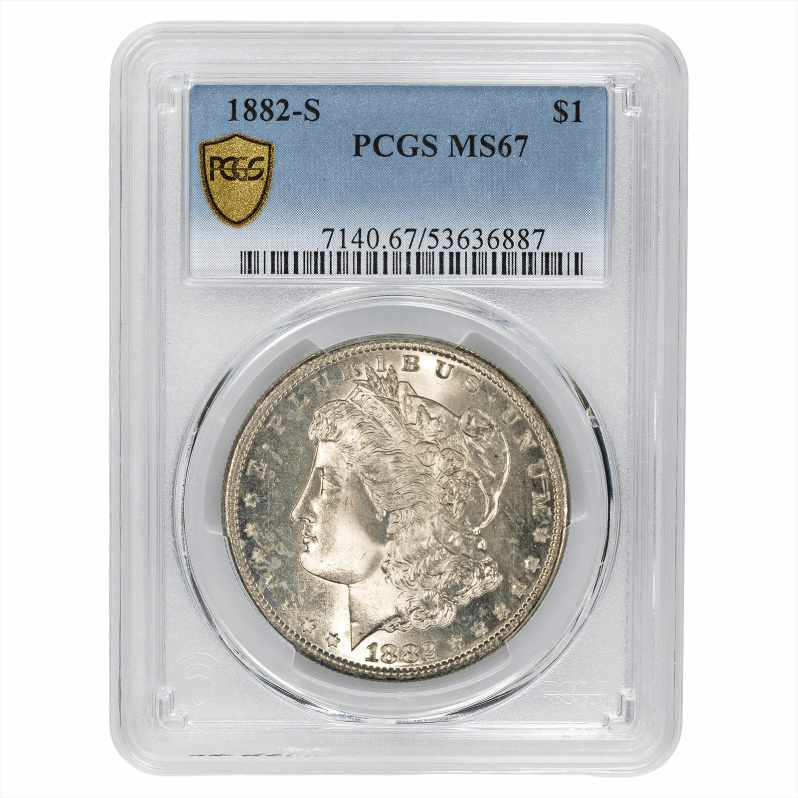 1882-S Morgan Silver Dollar $1 PCGS MS 67