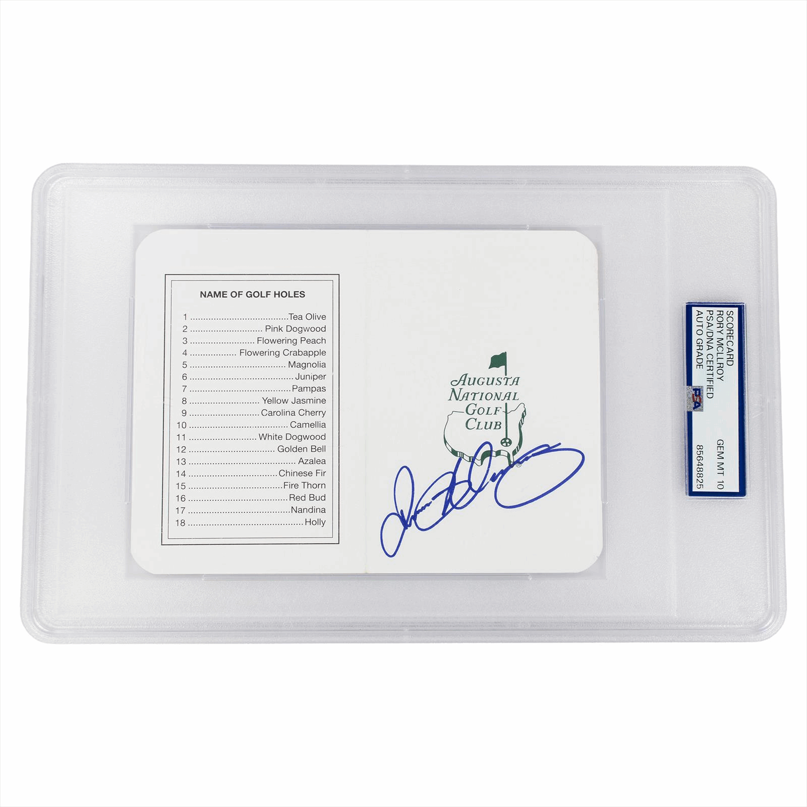 Scorecard Rory Mcllroy PSA/DNA AUTO GRADE GEM MT 10