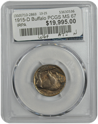 1915-D Buffalo PCGS MS 67