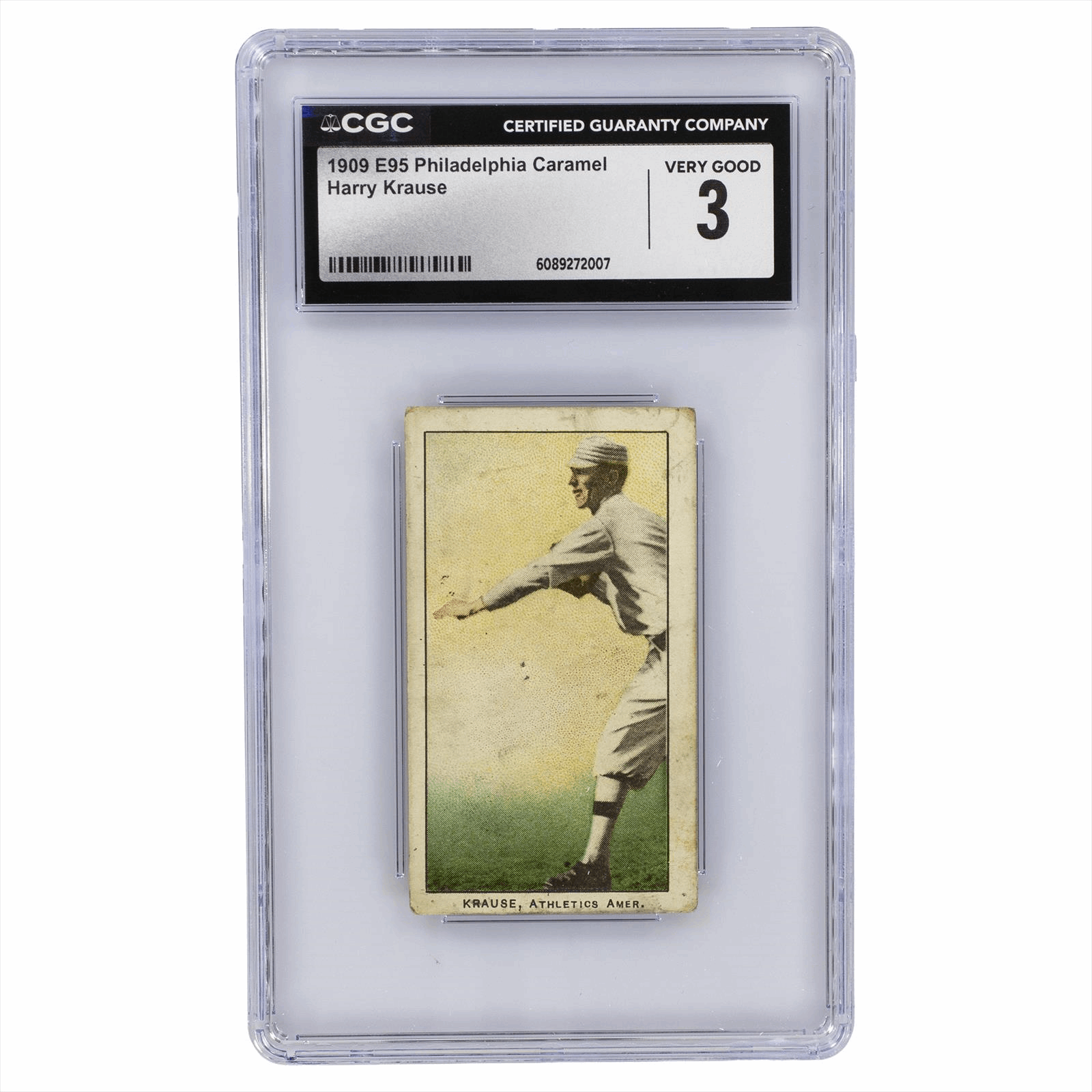1909 E95 Philadelphia Caramel Harry Krause CGC VG 3