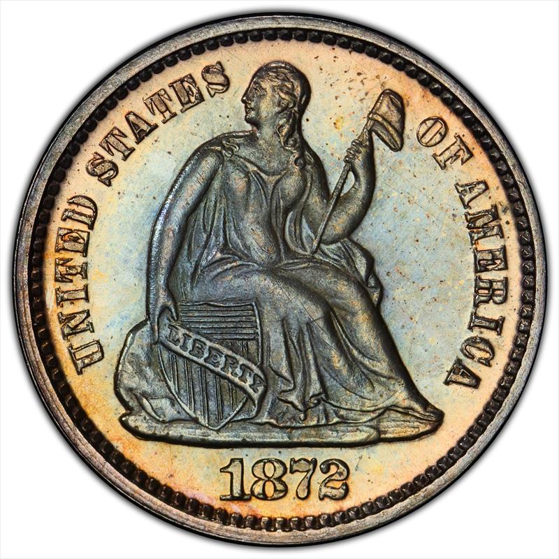 1872 H10C PCGS PR 65 CAC