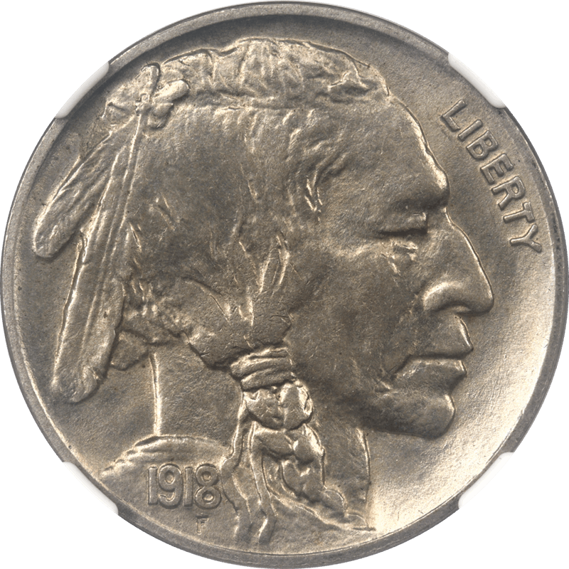 1918-D Buffalo Nickel 5c NGC MS 63 + CAC - Nice Original Coin