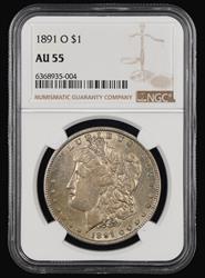 1891 O $1 NGC AU55 AU55