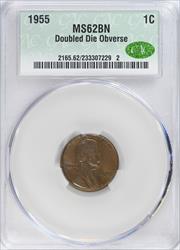 1955 Doubled Die Obverse 1c CACG MS 62 BN