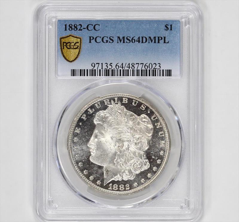 1882-CC $1 Morgan Silver Dollar - PCGS MS64DMPL - Deep Mirror Prooflike