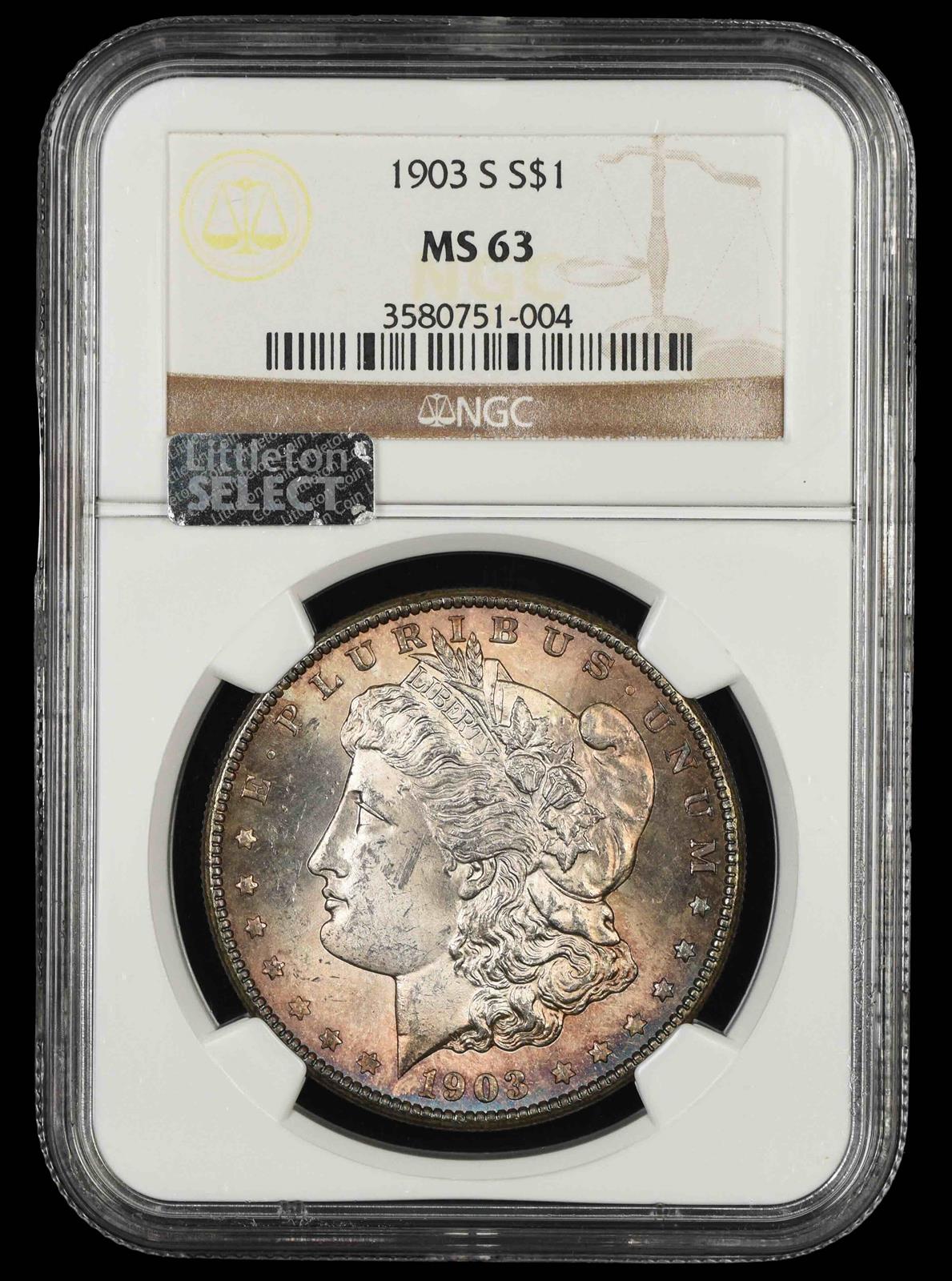1903 S $1 NGC MS 63