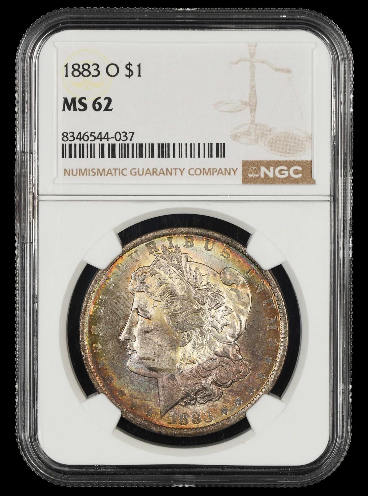 1883 O  Attractively Toned $1 NGC MS 62