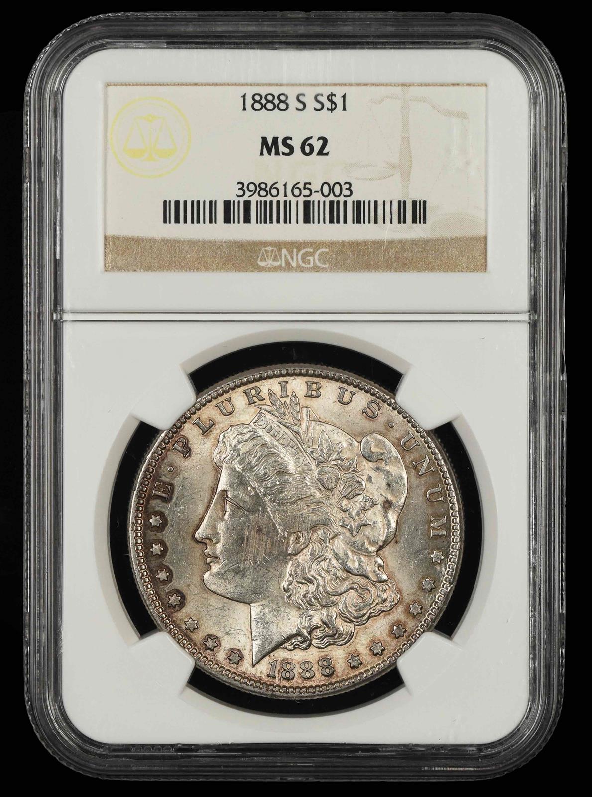 1888 S $1 NGC MS 62