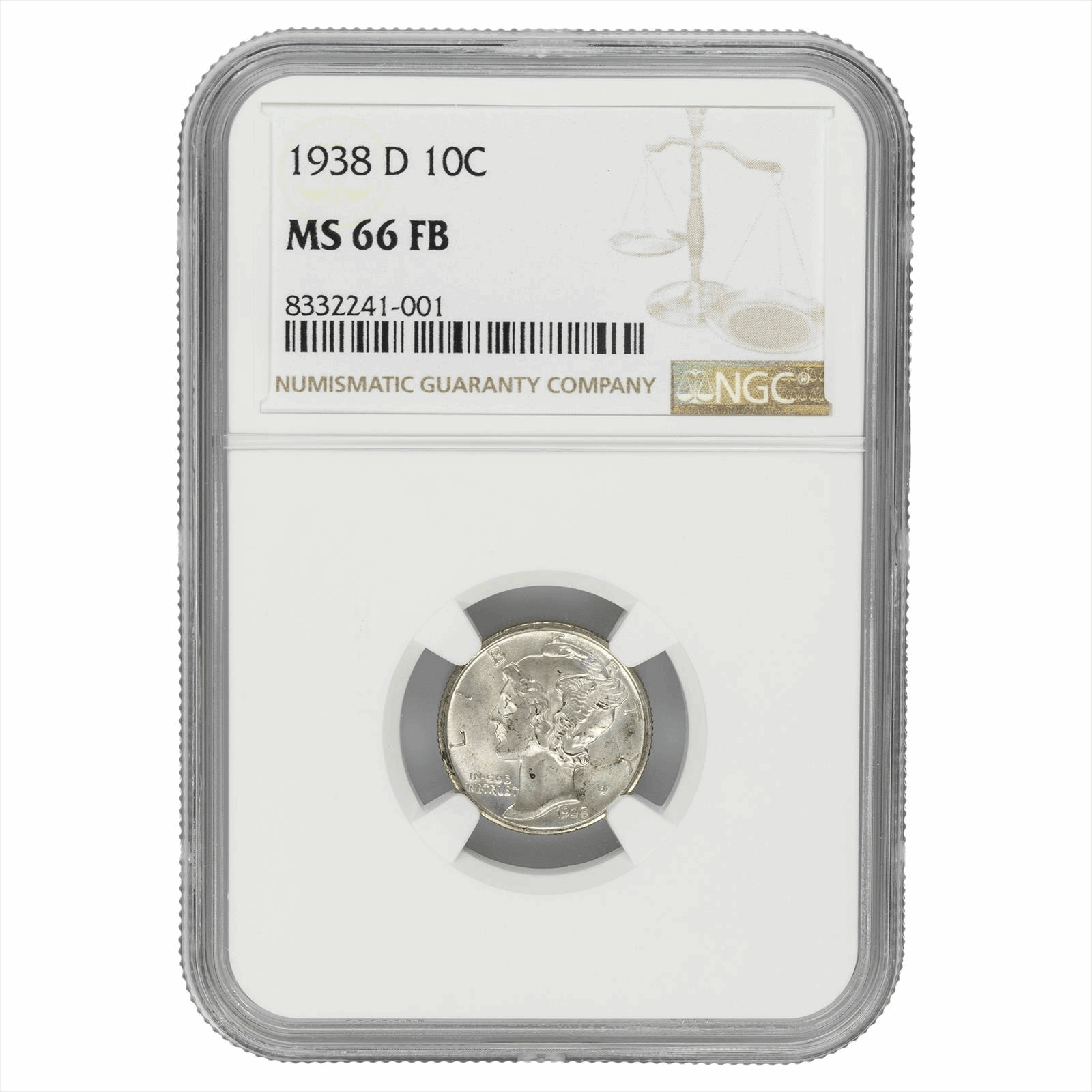1938-D Mercury Dime 10C NGC MS 66 FB