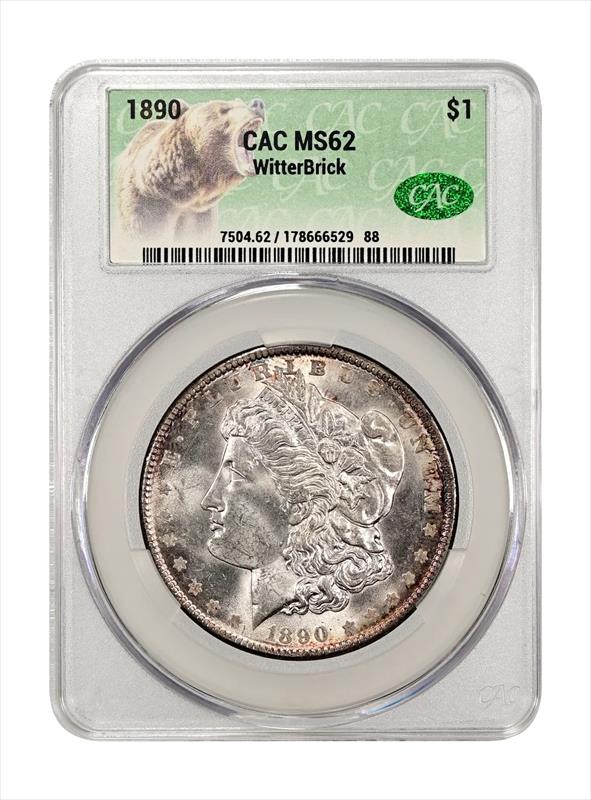 1890 $1 CACG MS 62 WitterBrick