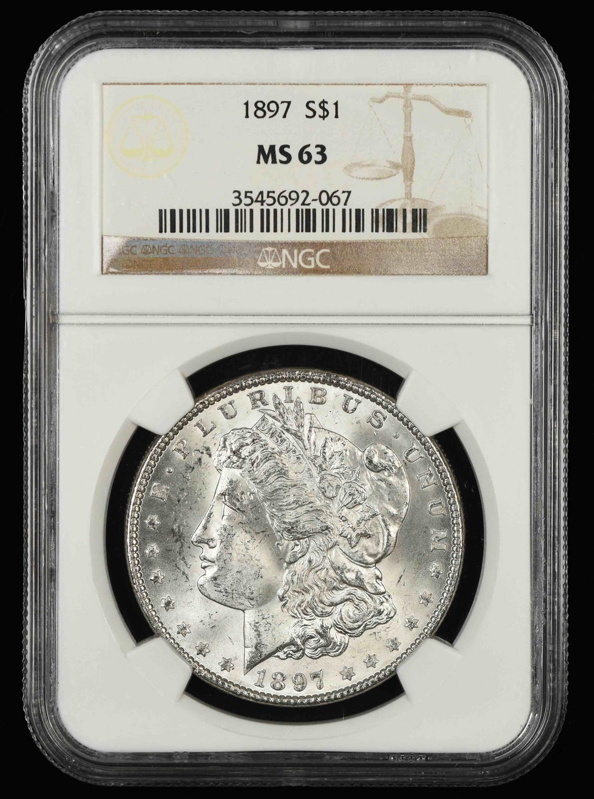 1897 $1 NGC MS 63