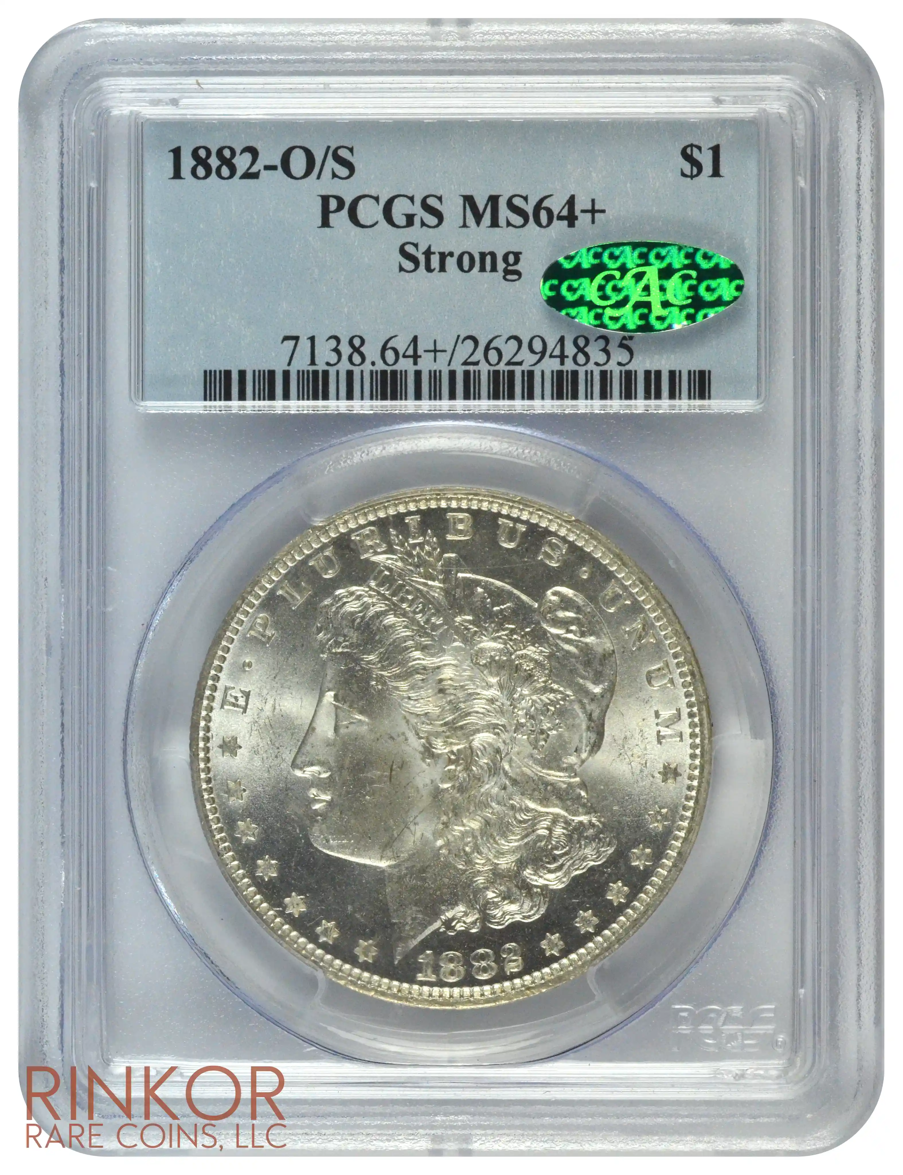 1882-O/S Strong $1 PCGS MS 64+ CAC