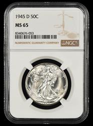 1945 D 50C NGC  MS65