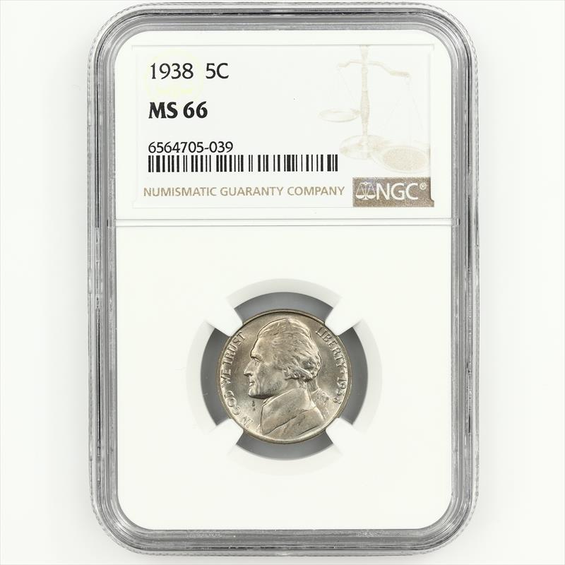 1938 Jefferson Nickel 5C NGC MS66