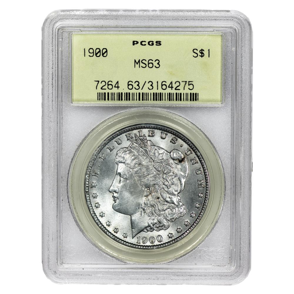 1900 Morgan Silver Dollar $1 PCGS MS 63