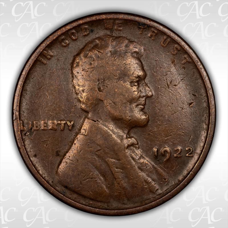 1922 No D Strong Reverse 1c Die Pair 2 CACG VF-30
