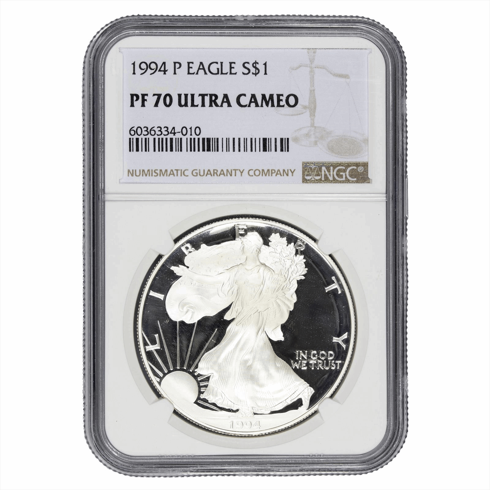 1994-P American Silver Eagle S$1  PF 70 ULTRA CAMEO