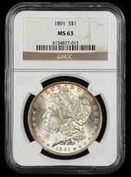 1891 $1 NGC MS63