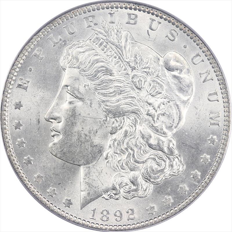 1892-P Morgan Silver Dollar PCGS MS 62 CAC - Nice Original Coin, OGH
