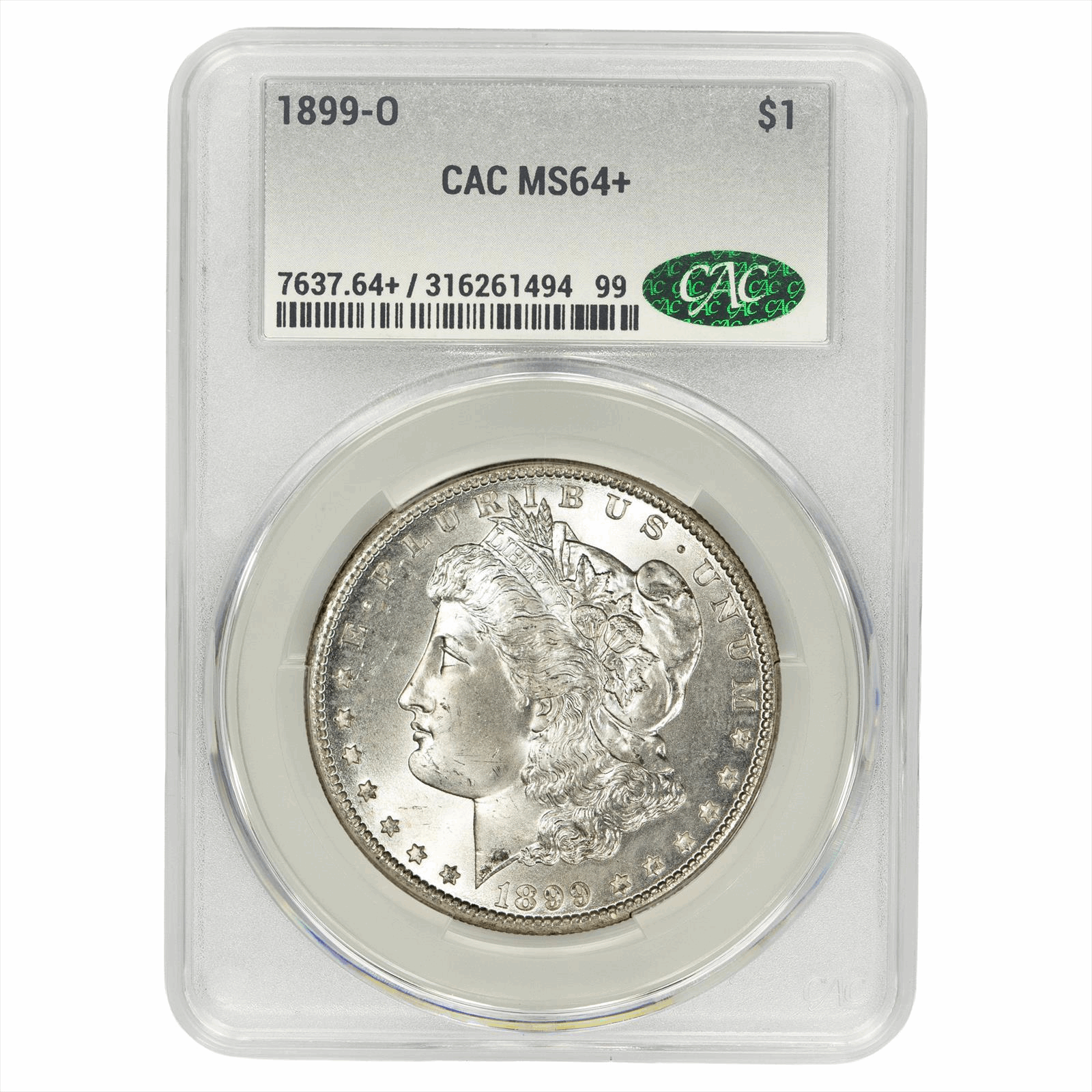 1899-O Morgan Silver Dollar $1 CACG MS 64+