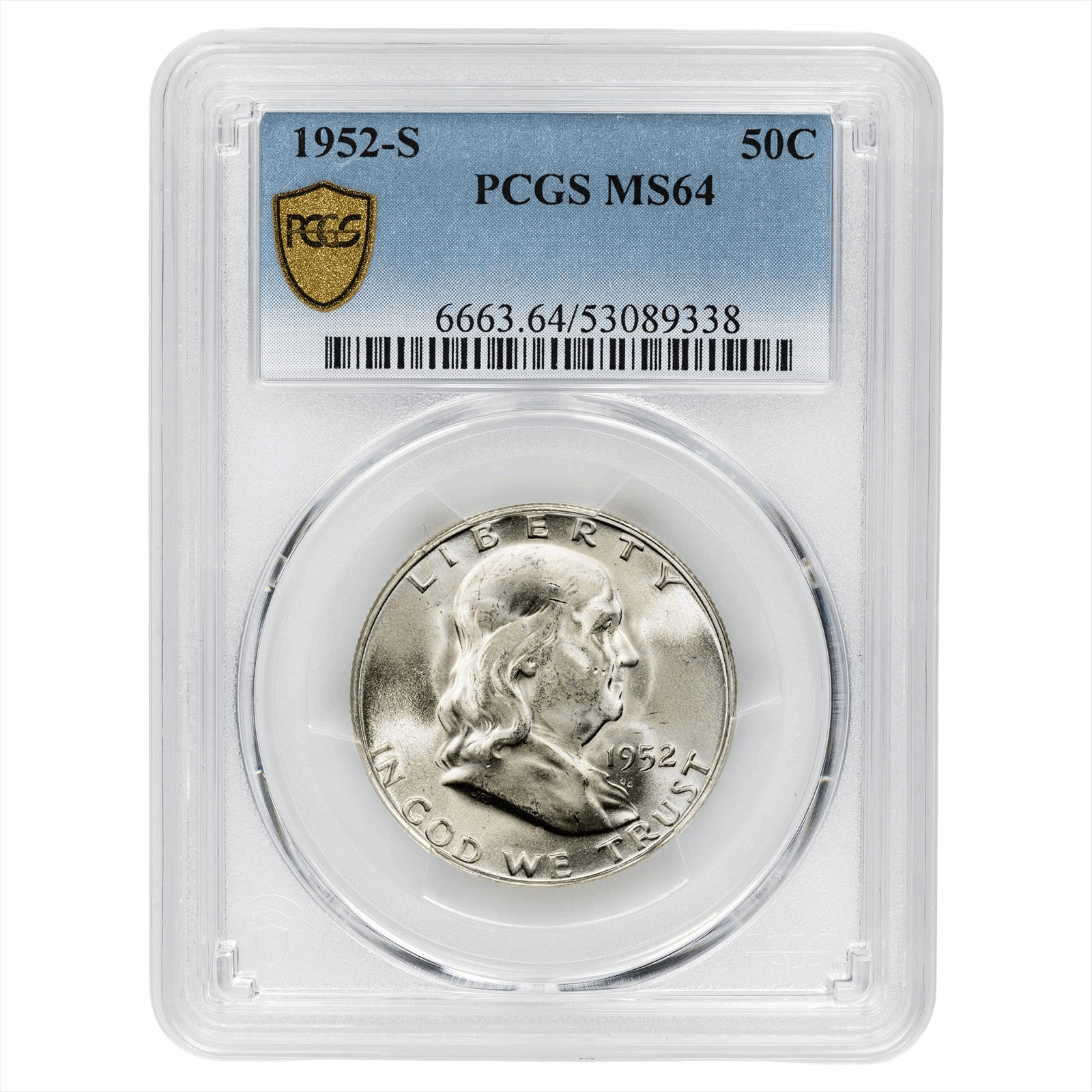 1952-S Franklin Half Dollar 50C PCGS MS 64