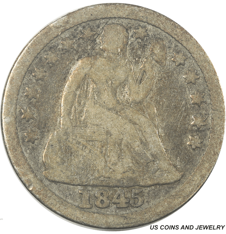 1845 Seated Liberty Dime 10C VG Very Good