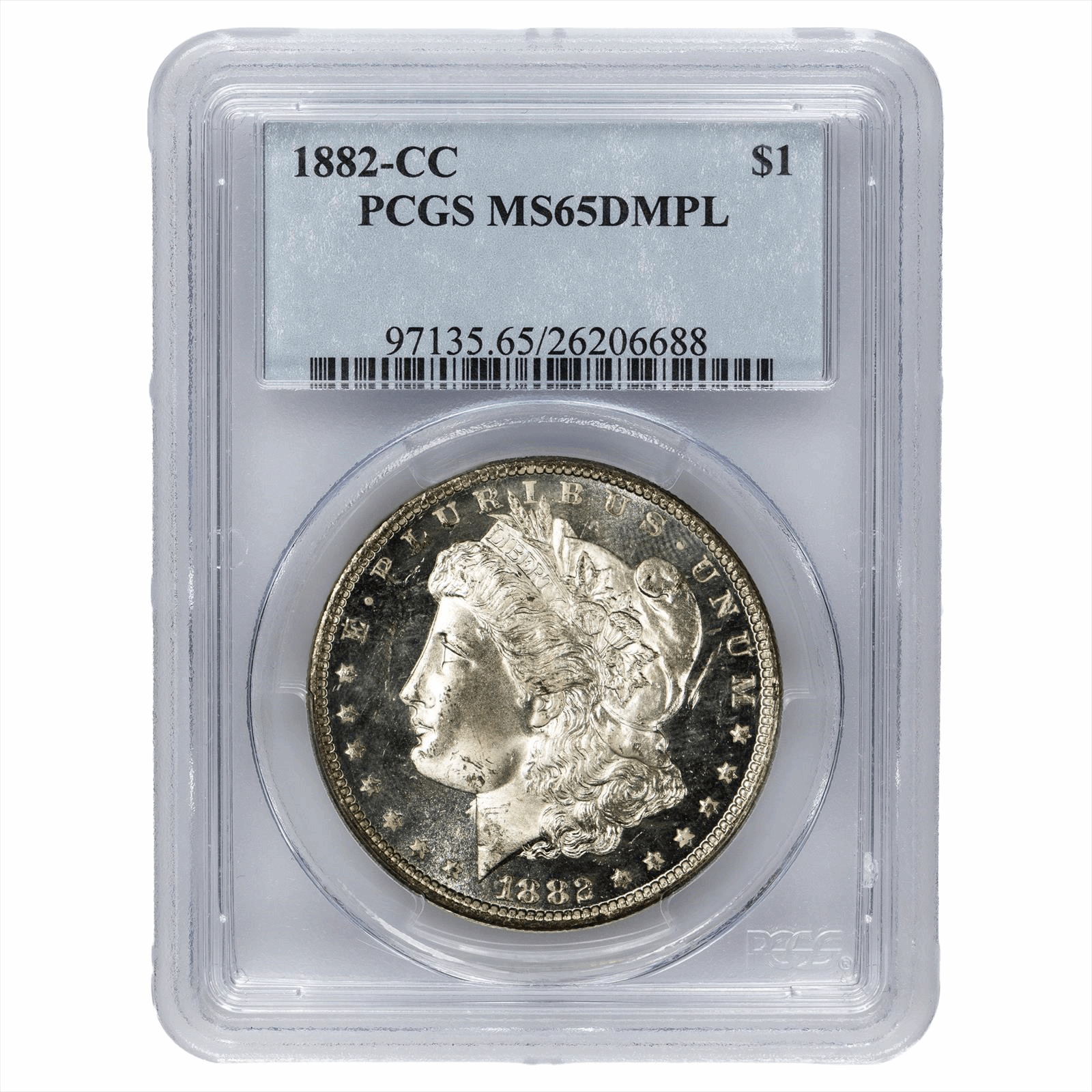 1882-CC Morgan Silver Dollar $1 PCGS MS 65 DMPL