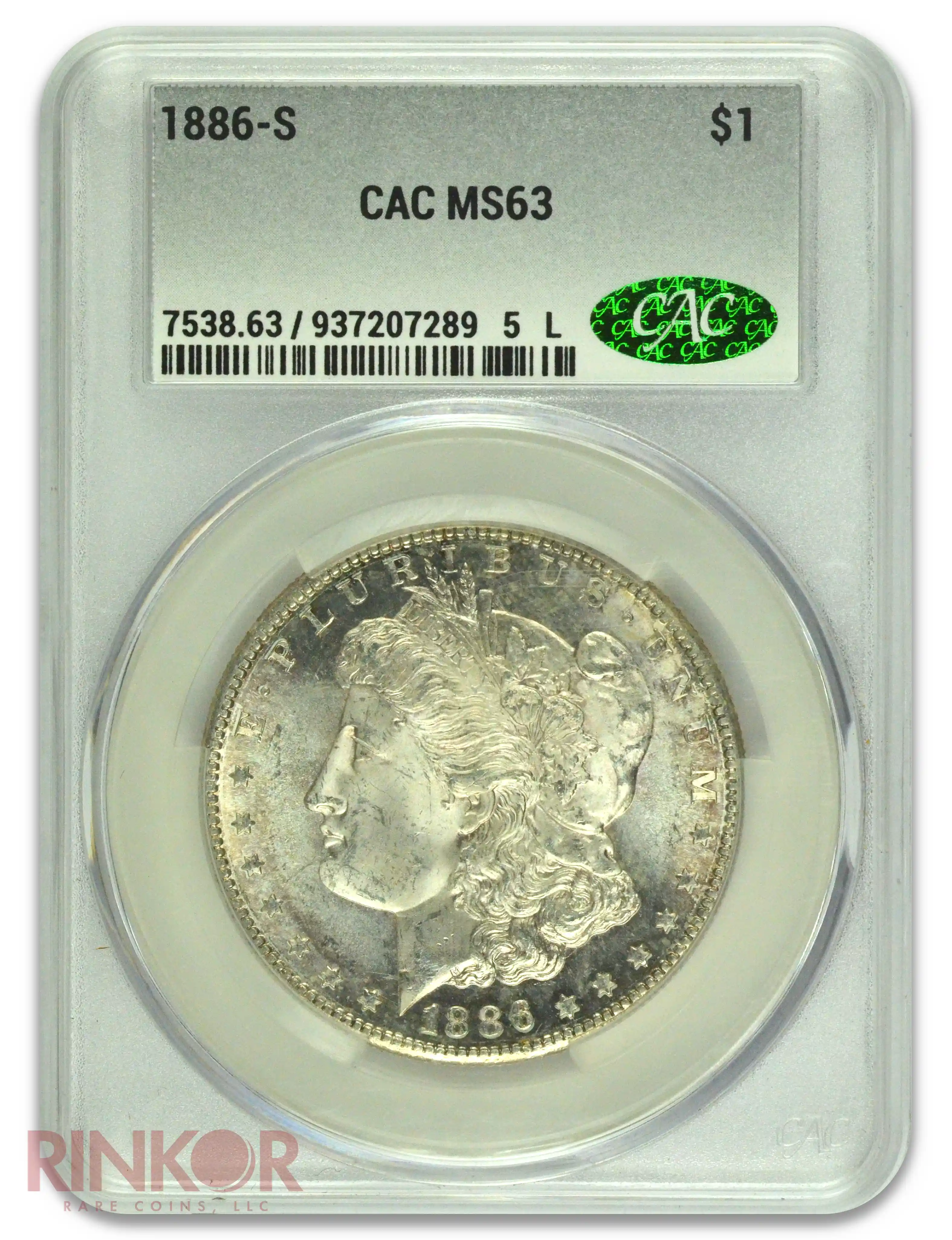 1886-S $1 Morgan Dollar CACG MS 63